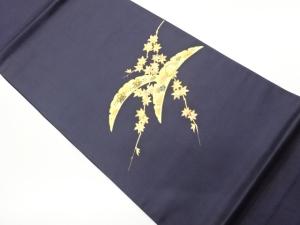 金彩螺鈿雪芝に紅葉・花々模様織出し袋帯